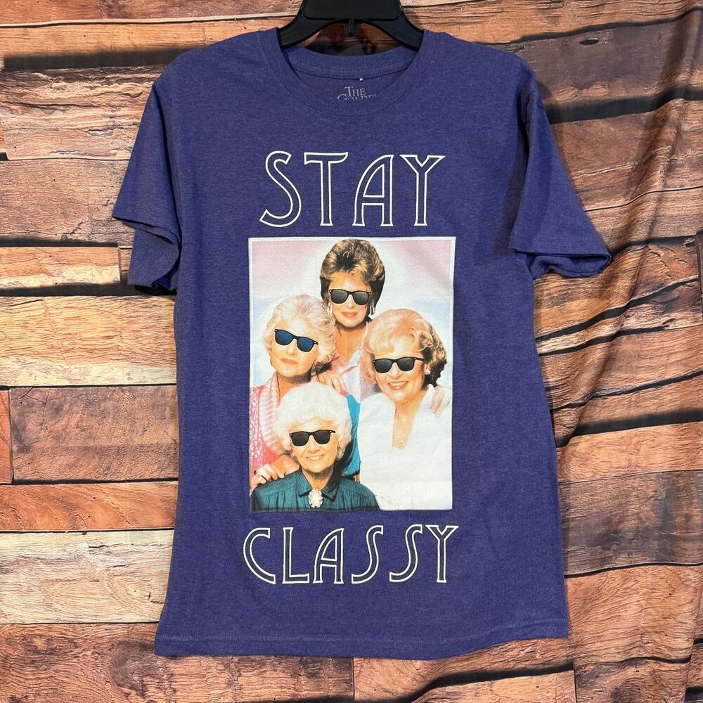 The Golden Girls T-Shirt Men's Purple S Stay Classy Shades Cotton Blend Tee